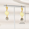 Fashionable Brass Coin with Round Tassel Hoop Earrings JS4120-5