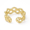 Ion Plating(IP) 304 Stainless Steel Cuff Ring for Women RJEW-C060-14G-3