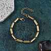 304 Stainless Steel Column Link Chain Bracelets for Women BJEW-F488-05G-1