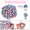 2 Strands 2 Colors Handmade Polymer Clay Beads Strands CLAY-YW0002-29-3
