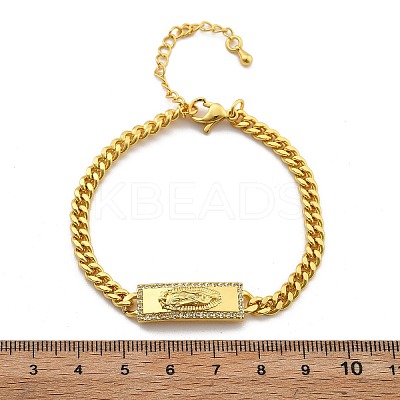 Brass Cuban Link Chain Bracelets BJEW-A035-01G-1