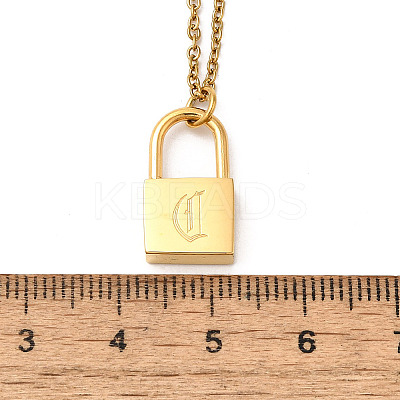 304 Stainless Steel Rolo Chain Pendant Necklaces NJEW-S444-01G-03-1