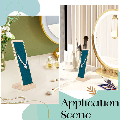 12-Slot Wood Necklaces Organizer Display Stands NDIS-WH20003-01D-1