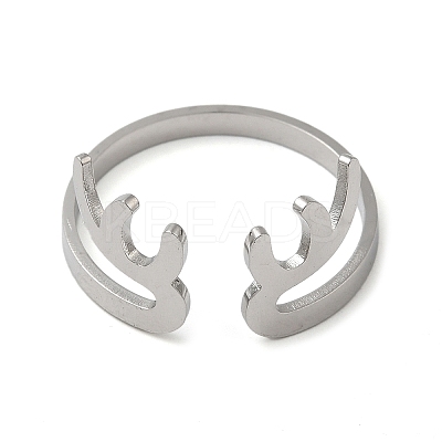 Non-Tarnish 304 Stainless Steel Cuff Rings RJEW-G299-03P-1