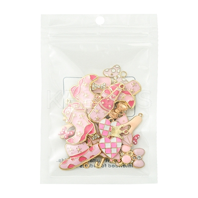 28Pcs 14 Styles Alloy Enamel Pendants ENAM-FS0002-25-1