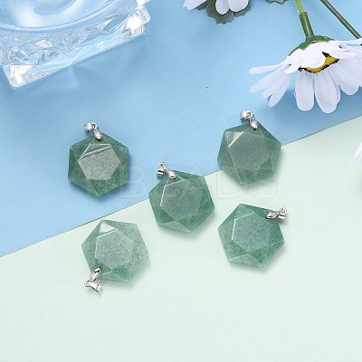 Natural Green Aventurine Pendants G-E487-95E-1