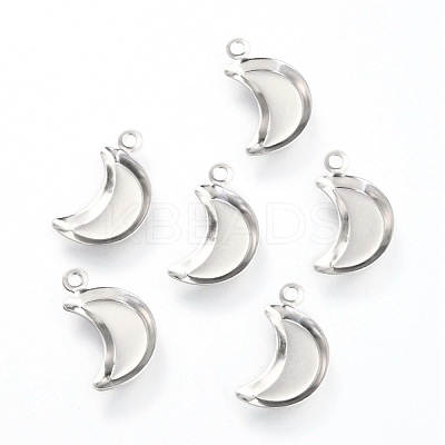 Non-Tarnish 201 Stainless Steel Pendant Cabochon Settings X-STAS-C021-02P-1