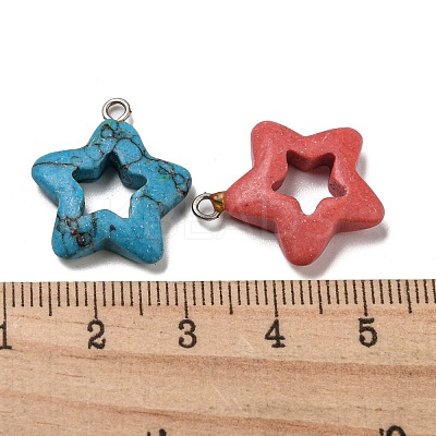Synthetic Turquoise Dyed Pendants G-G075-01-1