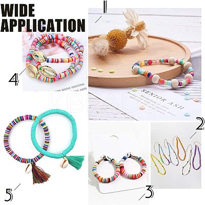 Flat Round Handmade Polymer Clay Bead Spacers X-CLAY-R067-4.0mm-13-1