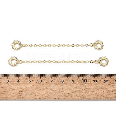 Brass Micro Pave Clear Cubic Zirconia European Beads KK-G557-18G-1