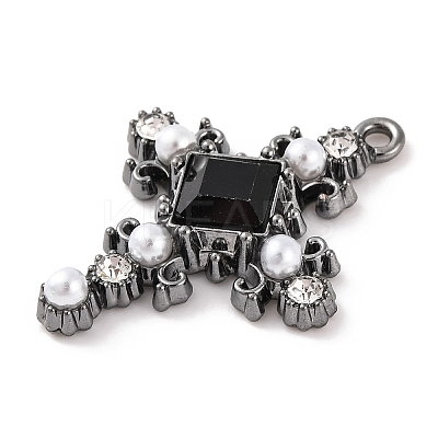 Cross Theme Brass Micro Pave Clear Cubic Zirconia Pendants LS-ZIRC-I067-04A-02-1