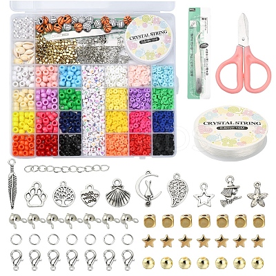 DIY Heishi & Barrel Beads Jewelry Set Making Kit DIY-YW0005-46-1