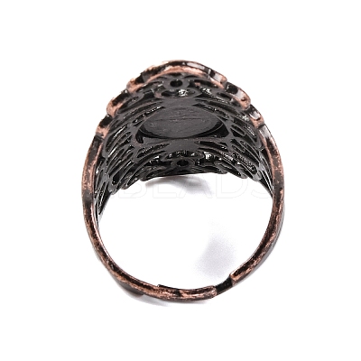 Natural Amethyst Retro Finger Rings RJEW-B067-02R-28-1