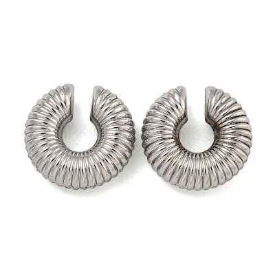 Non-Tarnish Spiral Rings 304 Stainless Steel Cuff Earrings for Women EJEW-G393-01A-P-1