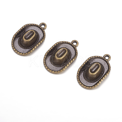 Tibetan Style Alloy Hat Pendants LS-TIBEP-1023-AB-FF-1