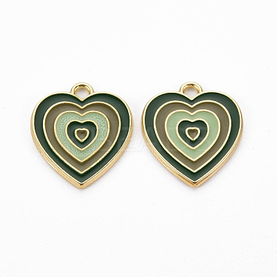 Rack Plating Light Gold Alloy Enamel Pendants ENAM-Q444-014D-RS-1