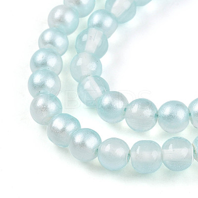 Baking Paint Transparent Glass Beads Strands DGLA-N011-4mm-05-1