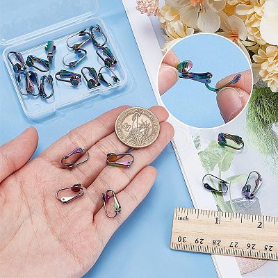 20Pcs Ion Plating(IP) 304 Stainless Steel Clip-on Earring Findings STAS-AR0002-53RC-1