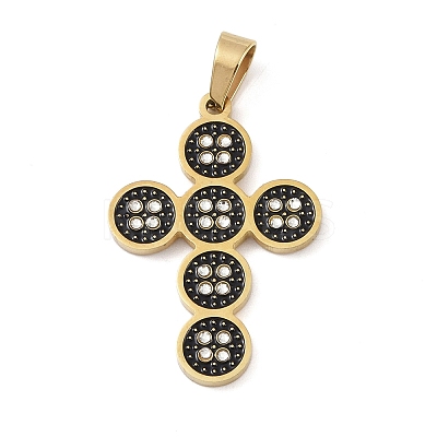 Ion Plating(IP) 304 Stainless Steel Enamel Rhinestone Pendants STAS-Q325-05H-G-1