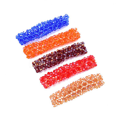 Bling Glass Beaded Stretch Bracelet BJEW-N018-03-1