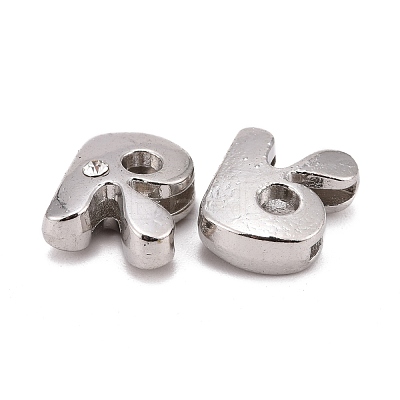 Letter Slider Beads for Watch Band Bracelet Making X-ALRI-O012-R-NR-1