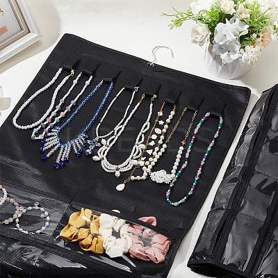 2Pcs 2 Styles Rectangle Foldable Non-woven Fabric Jewelry Roll AJEW-FG0003-97-1