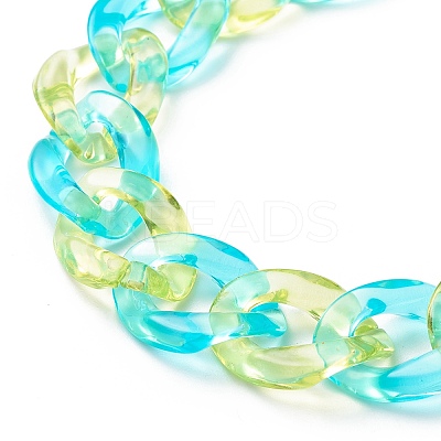 Wristlet Keychain Acrylic Curb Chain Keychain Bracelet KEYC-JKC00396-1
