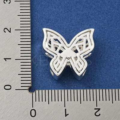 Brass Micro Pave Clear Cubic Zirconia Beads KK-Z057-08S-1