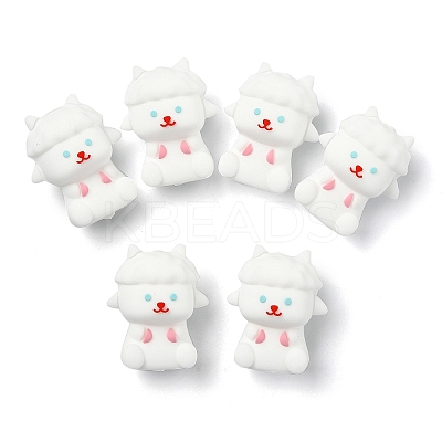 6Pcs Sheep Food Grade Silicone Focal Beads SIL-YW0002-12-1