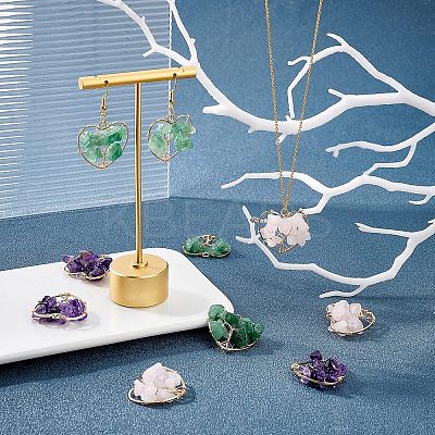 12Pcs 3 Styles Natural Gemstone Pendants FIND-FH0004-67-1