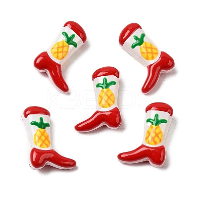 Boot Baking Paint Glass Enamel  Beads LAMP-C020-02Q-1