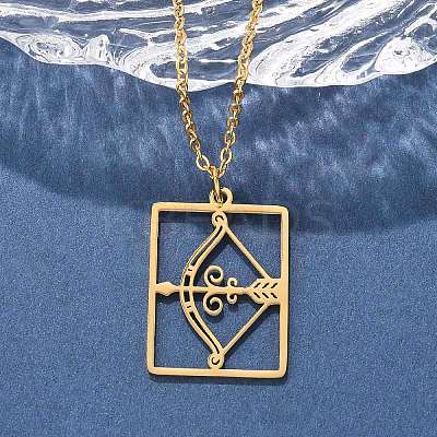 304 Stainless Steel Necklace NJEW-D330-01G-09-1