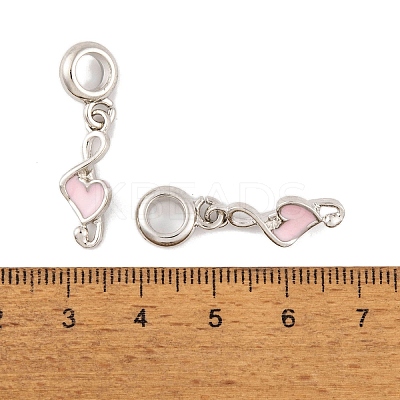 Rack Plating Alloy Pink Enamel European Dangle Charms FIND-C055-14P-1