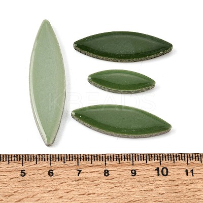 Flat Elongated Leaf Porcelain Mosaic Tiles PR-CBA4734-02D-1