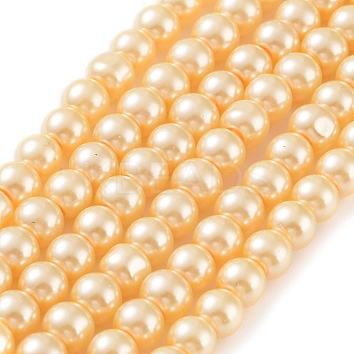 Baking Paint Pearlized Glass Pearl Round Bead Strands LS-HY-Q003-6mm-61-1