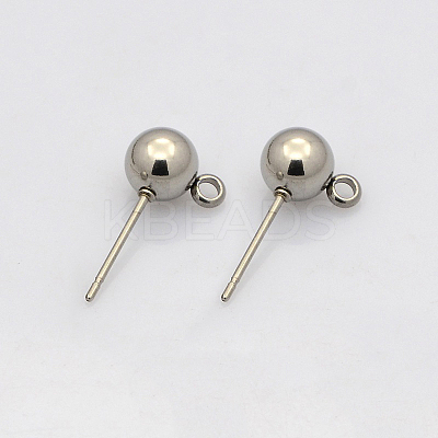 Non-Tarnish 304 Stainless Steel Stud Earring Findings STAS-N019-19-4mm-1