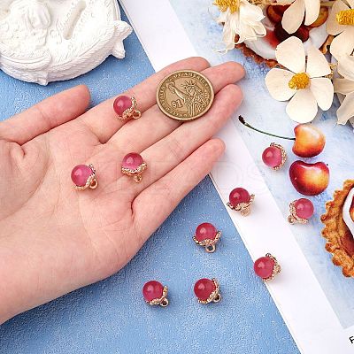 10Pcs Gemstone Charm Pendant Crystal Quartz Healing Natural Stone Pendants Buckle for Jewelry Necklace Earring Making Cra JX599E-1