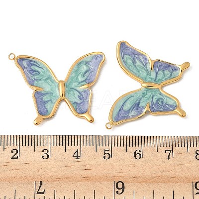 304 Stainless Steel Enamel Pendants STAS-V015-61C-G-1