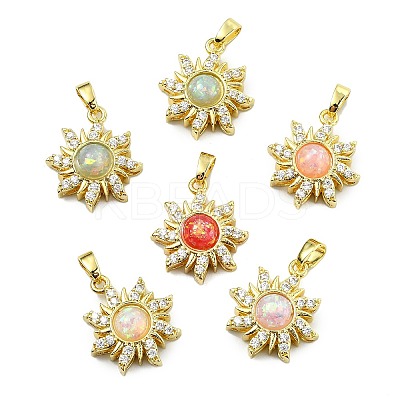 6Pcs 6 Colors Rack Plating Brass Pendants KK-CJ0002-42-1