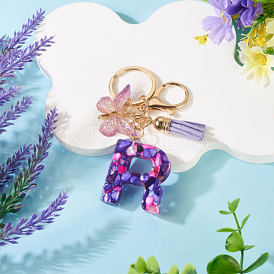 Resin Butterfly Pendant Keychains KEYC-TAC0034-03R-1