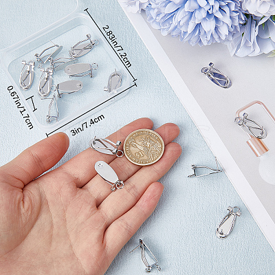 20Pcs Teardrop Brass Stud Earring Findings KK-BBC0011-95-1