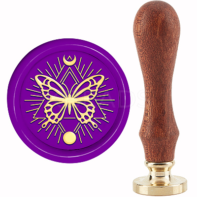 Brass Wax Seal Stamp with Handle AJEW-WH0184-1050-1