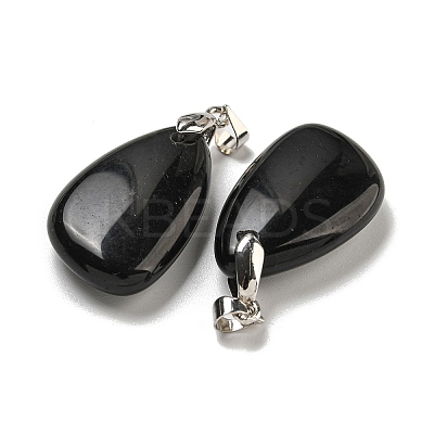 Natural Obsidian Pendants G-G147-02P-04-1