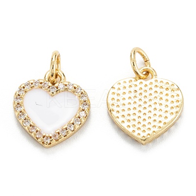 Brass Micro Pave Clear Cubic Zirconia Pendants ZIRC-M115-43G-B-1