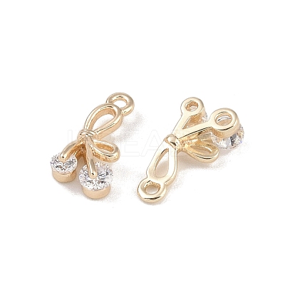 Brass Micro Pave Clear Cubic Zirconia Pendants KK-K351-46E-G-1