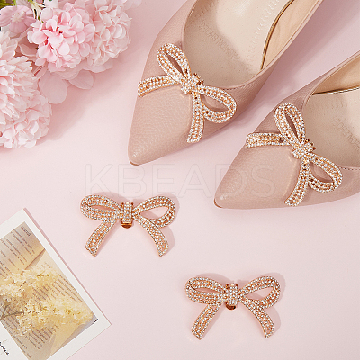 4Pcs Alloy Rhinestone Shoe Decoration AJEW-GF0009-29KCG-1