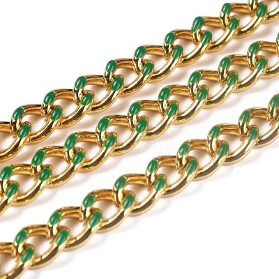 Golden Brass Enamel Curb Chain CHC-H103-07D-G-1