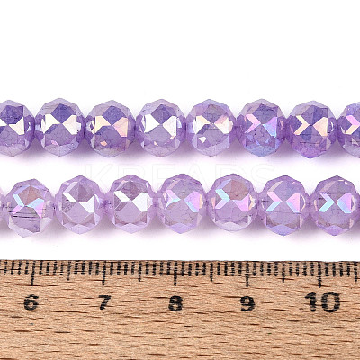 Anti-Tarnish Electroplate Glass Beads Strands X-GLAA-N064-8mm-08-1