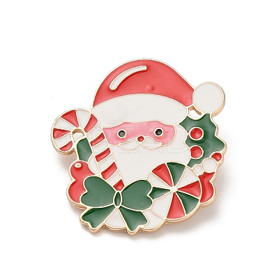 Santa Claus with Candy Cane Enamel Pins JEWB-H033-07B-KCG-1