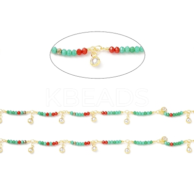 Handmade Round Glass Beaded Chain CHC-E023-20G-02-1